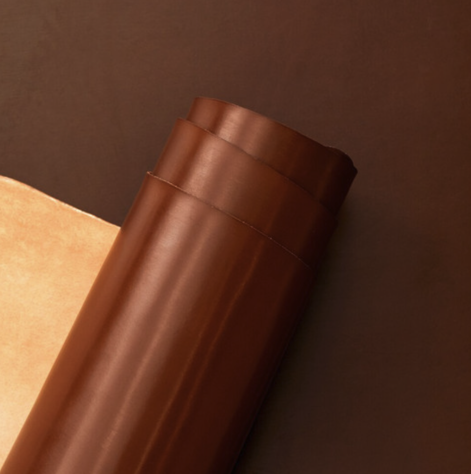 English Bridle Conker leather swatch