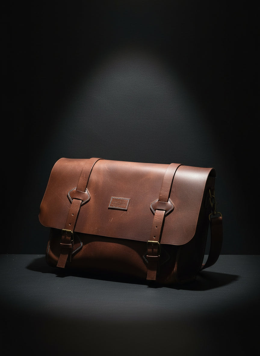 Commuter Satchel brass buckle